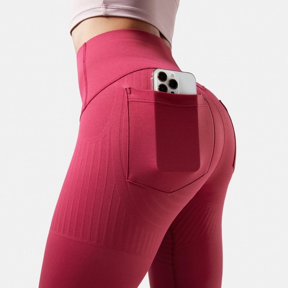 fanka Pants - Body Sculpt Pocket Leggings  high compression full length(Baked Apple )
